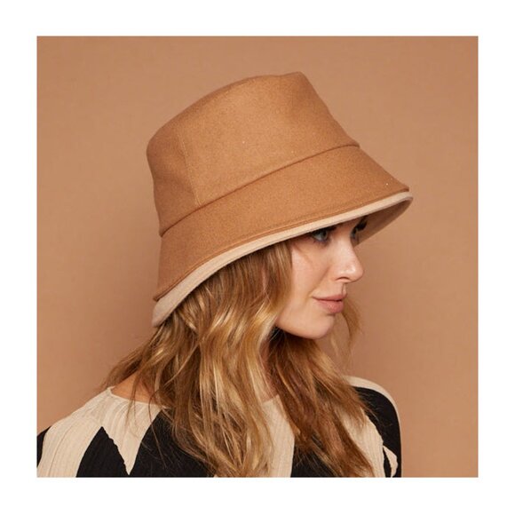 Eugenia Kim Suzuki Bucket Hat in Camel /Cream - Picture 4 of 13